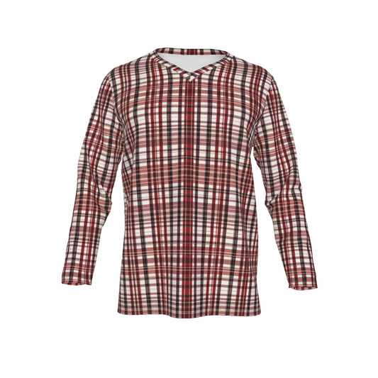 Eilean tartan -- Men's V-neck Sweatshirt With Long Sleeve