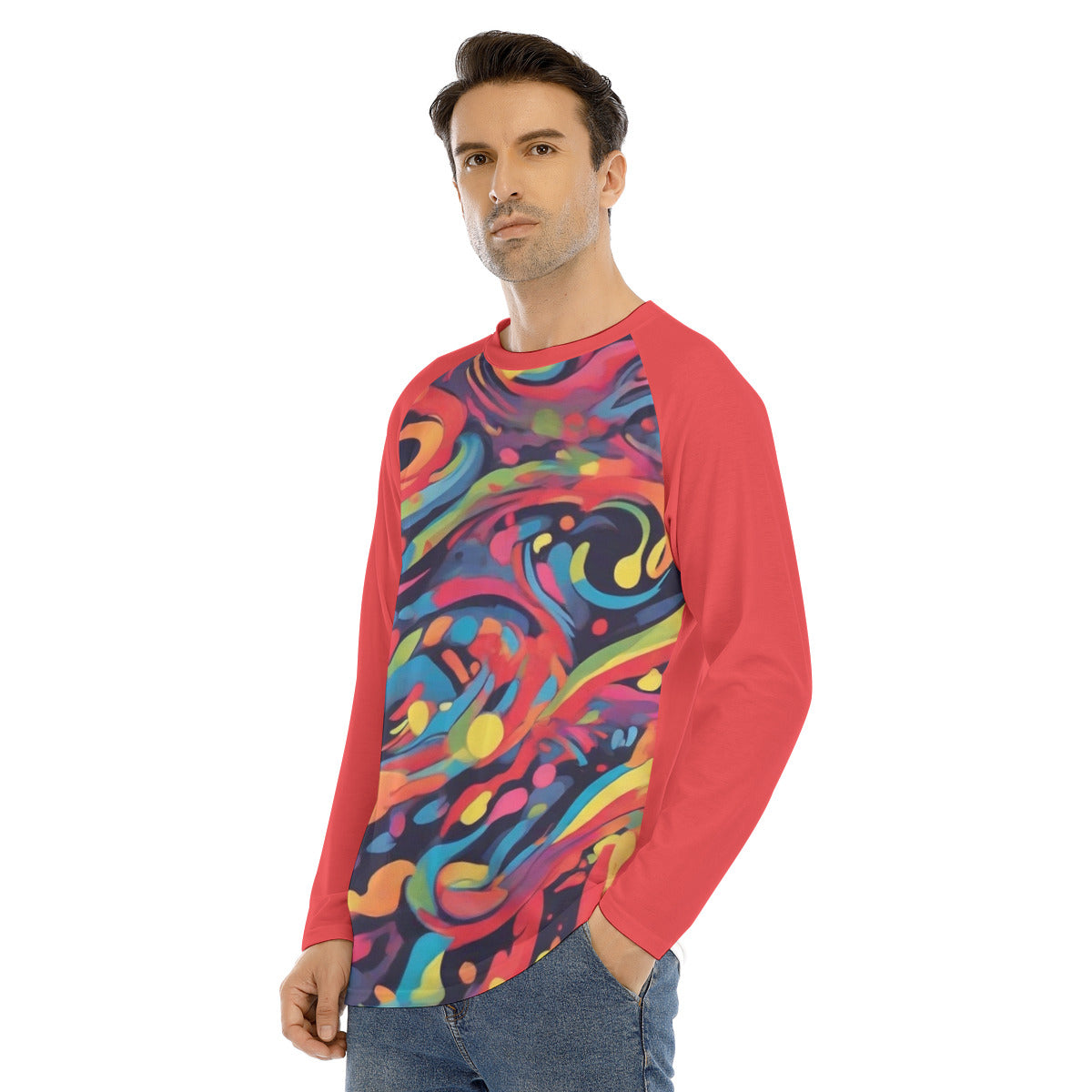 Rave 107 -- Men's Long Sleeve T-shirt With Raglan Sleeve