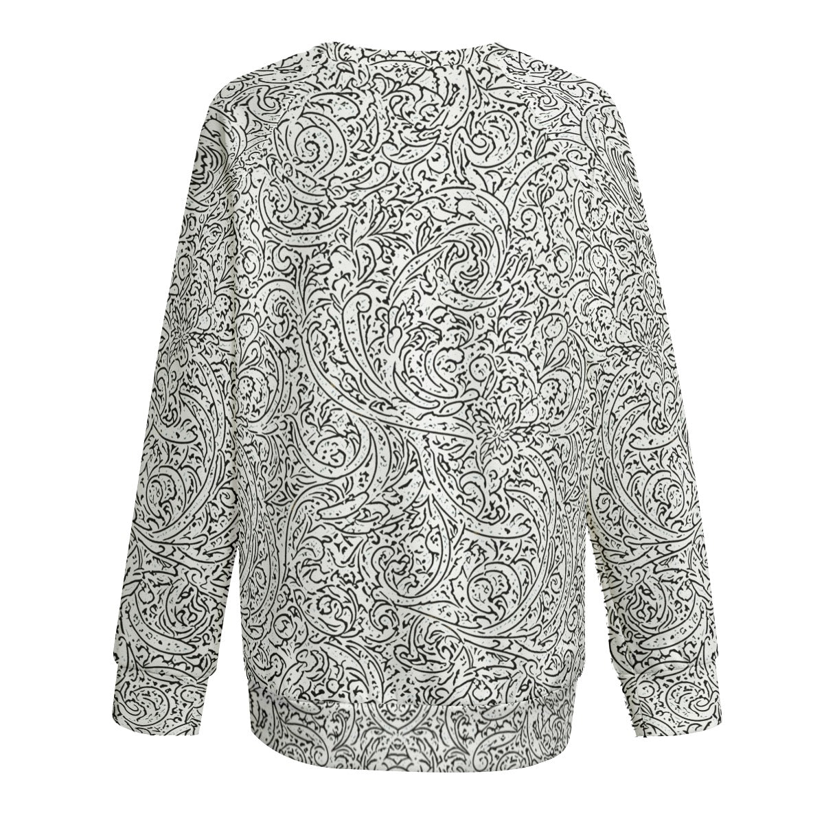 B&W Paisley -- Women's Sweatshirt With Raglan Sleeve | Interlock