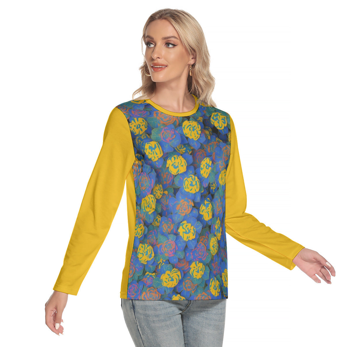Fantacy Flowers 101 -- Women's O-neck Long Sleeve T-shirt