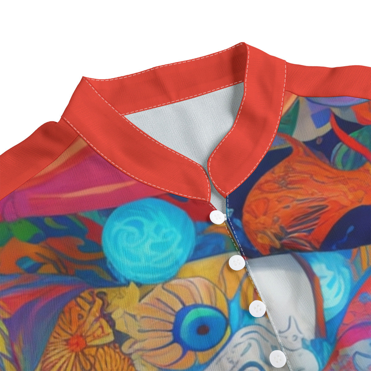 Fantasy Fox -- Men's Henley Short Sleeve Shirt