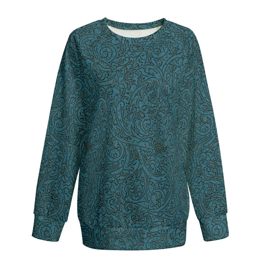 Blue Paisley -- Women's Sweatshirt With Raglan Sleeve | Interlock