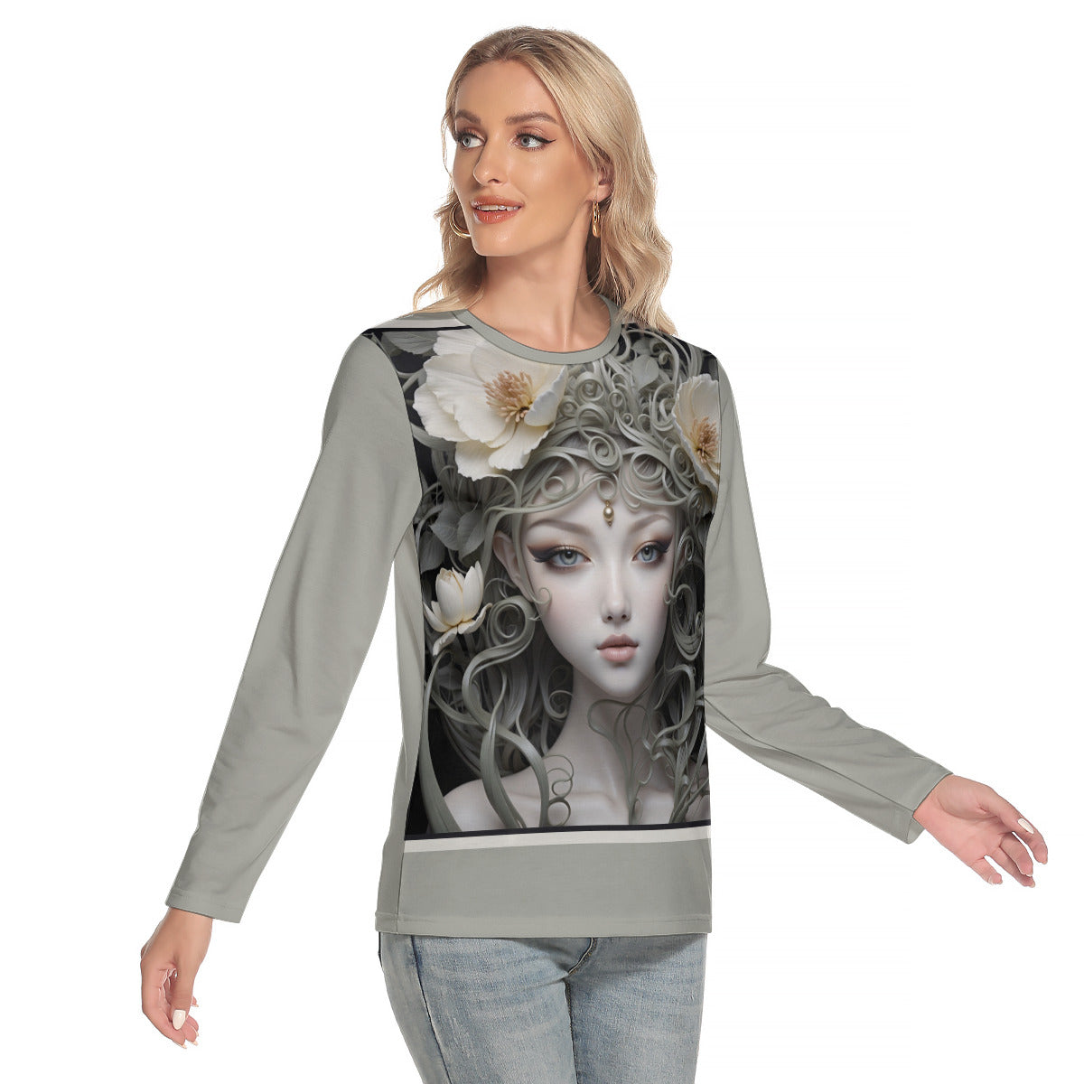 Fantasy Pearl -- Women's O-neck Long Sleeve T-shirt
