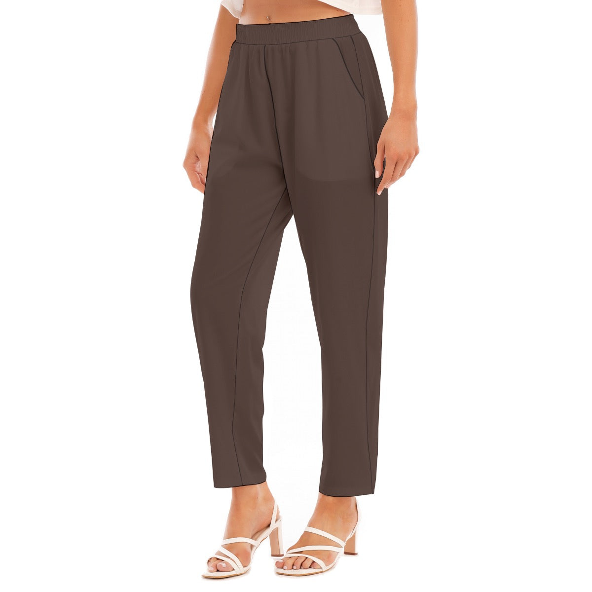 Dark Brown -- Women's Loose Straight-leg Pants