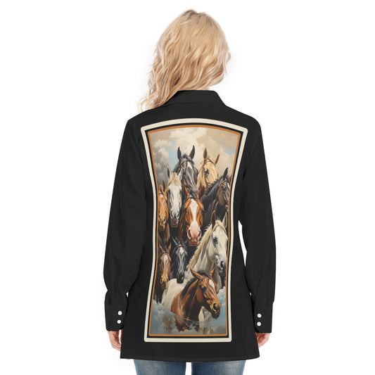 Horses Black Blouse