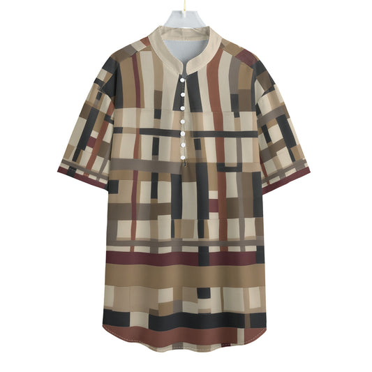 Abstract 101 -- Men's Henley Short Sleeve Shirt