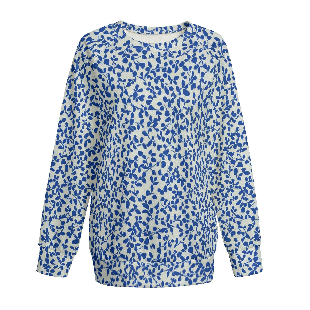 Blue & White -- Women's Sweatshirt With Raglan Sleeve | Interlock