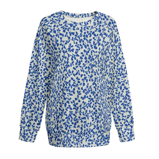 Blue & White -- Women's Sweatshirt With Raglan Sleeve | Interlock