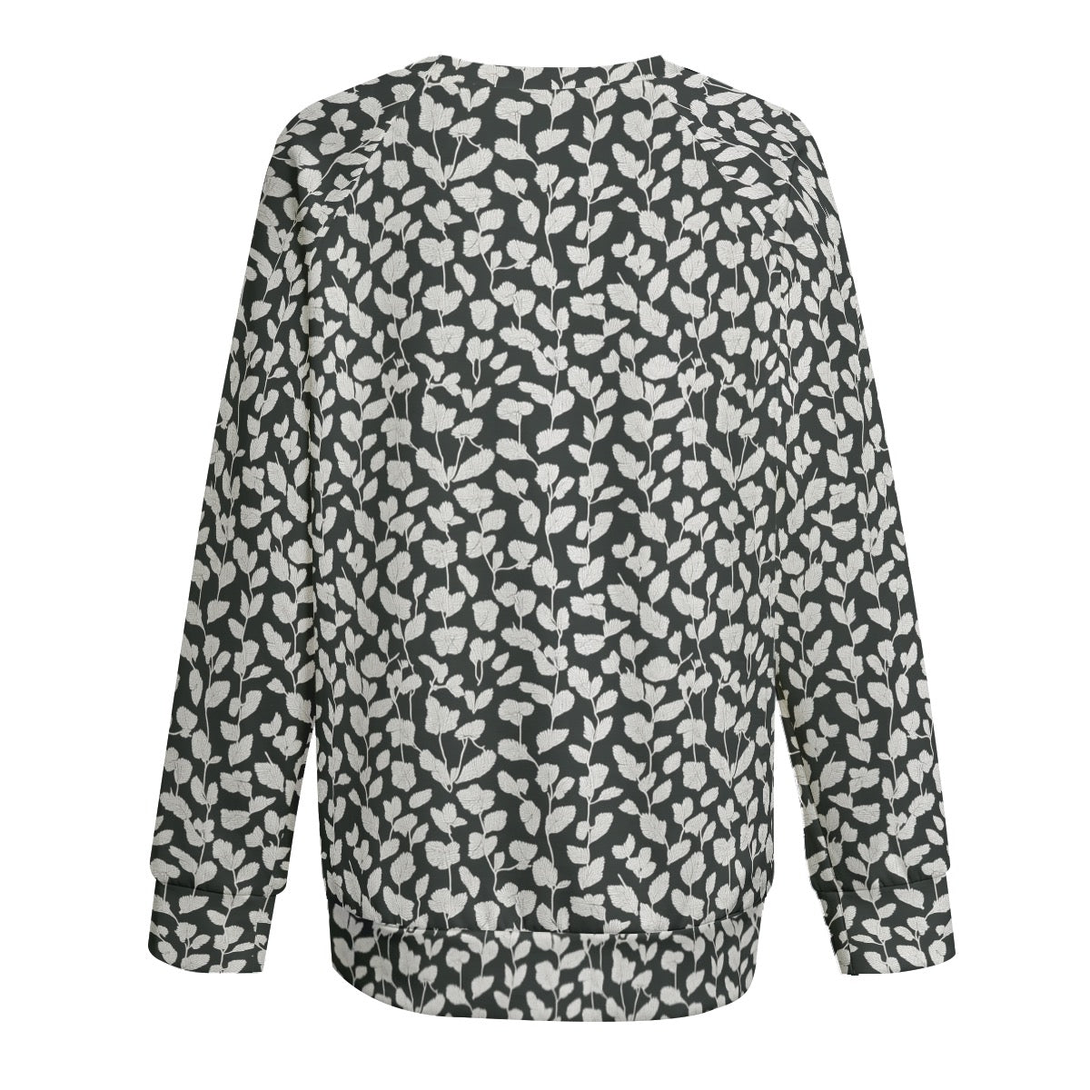 B&W Leaves -- Women's Sweatshirt With Raglan Sleeve | Interlock