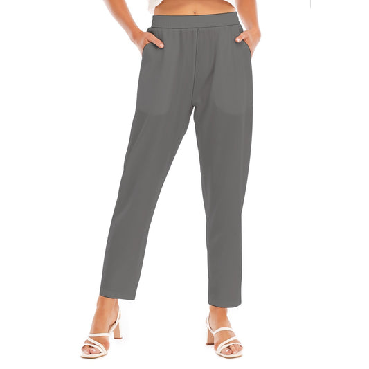 Dark-Grey -- Women's Loose Straight-leg Pants