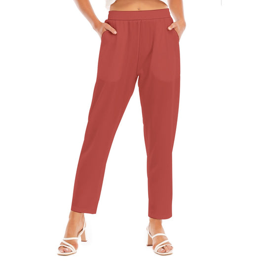 Red -- Women's Loose Straight-leg Pants