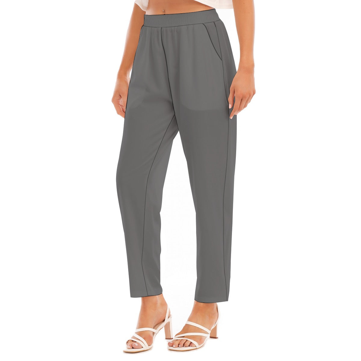 Dark-Grey -- Women's Loose Straight-leg Pants