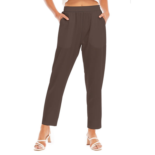 Dark Brown -- Women's Loose Straight-leg Pants