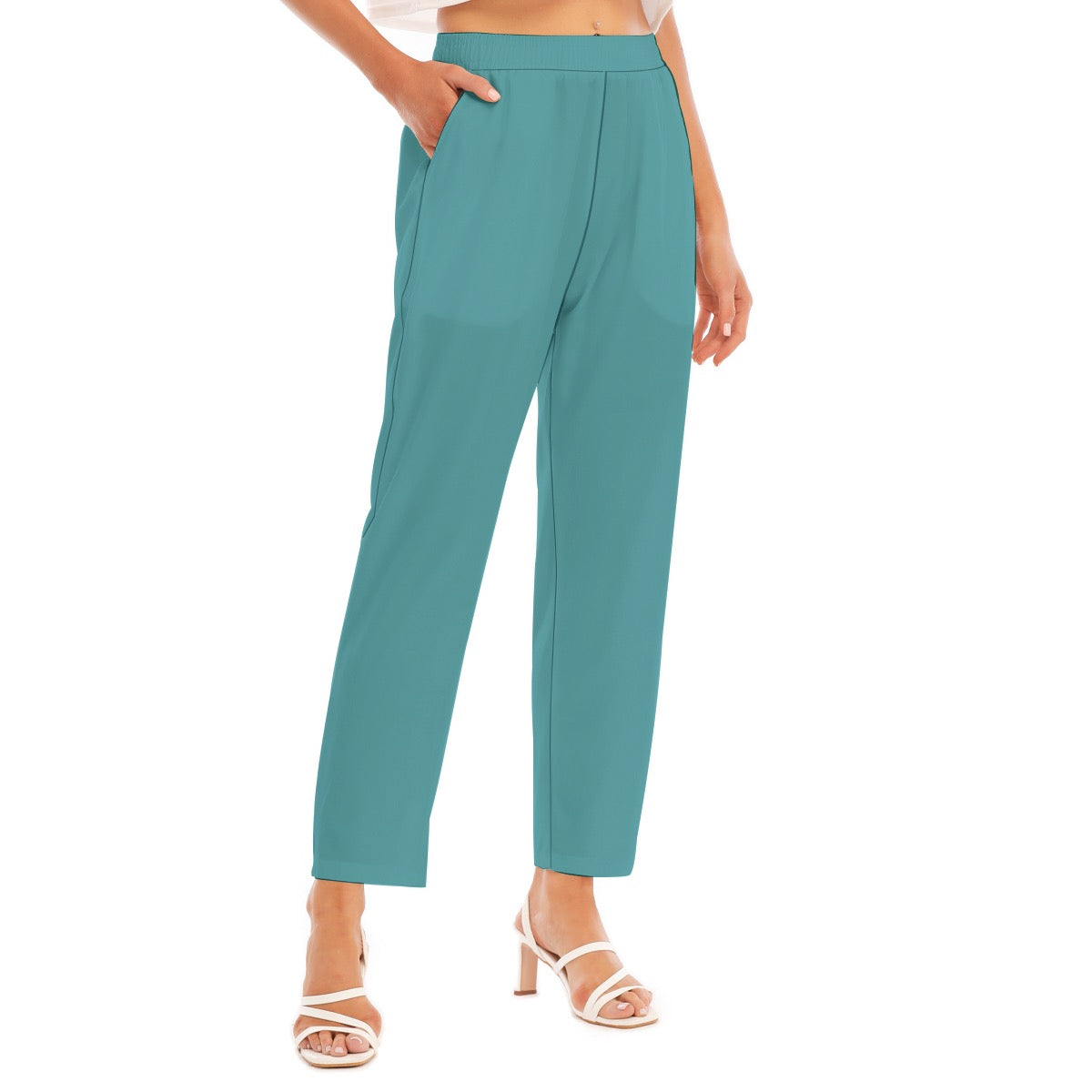 Blue-Green -- Women's Loose Straight-leg Pants