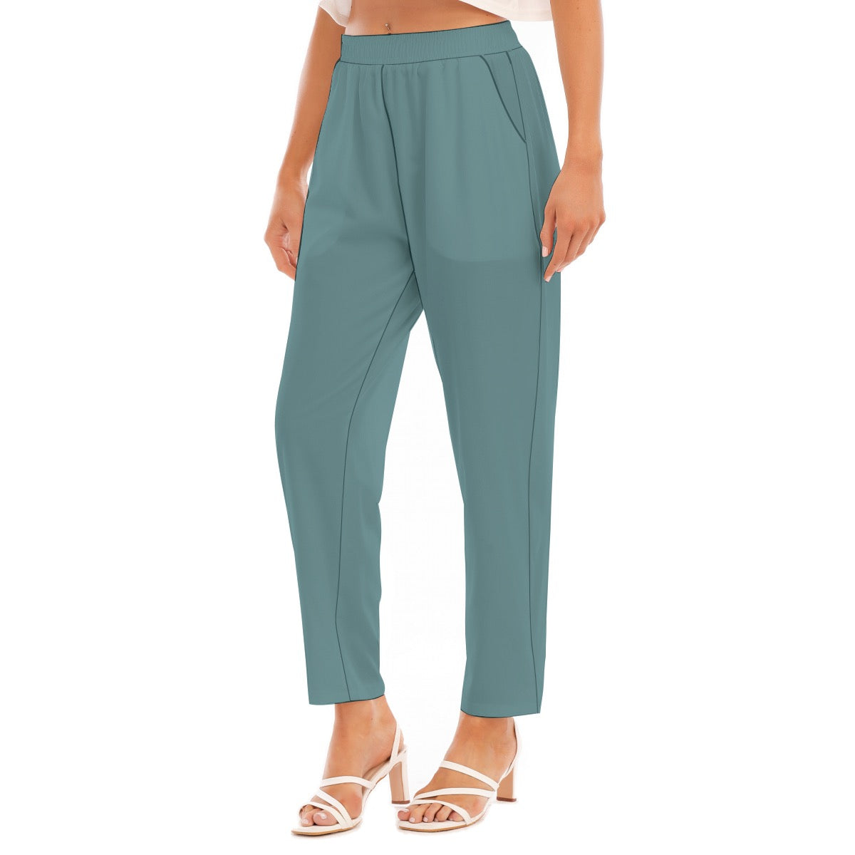 Dark Teal -- Women's Loose Straight-leg Pants
