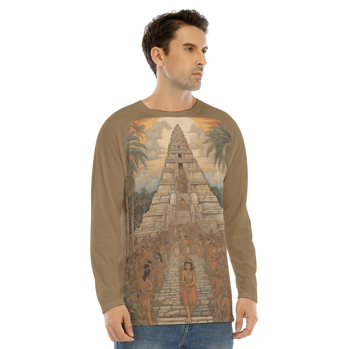 Chichen Itza 102 -- Men's Long Sleeve T-shirt With Raglan Sleeve