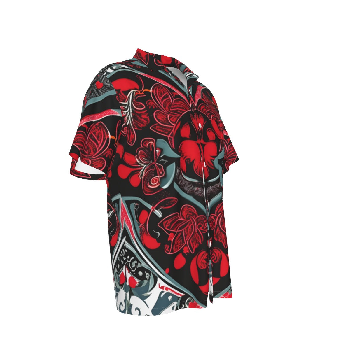 Hearts -- Men's Hawaiian Shirt With Pocket
