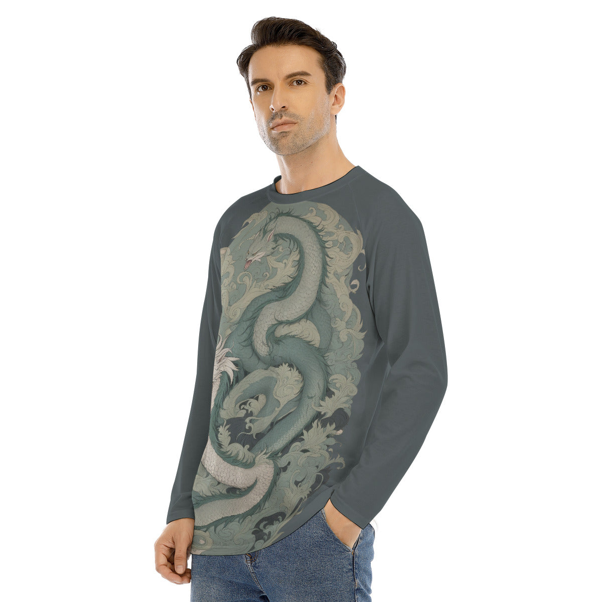 Dragon 105a -- Men's Long Sleeve T-shirt With Raglan Sleeve