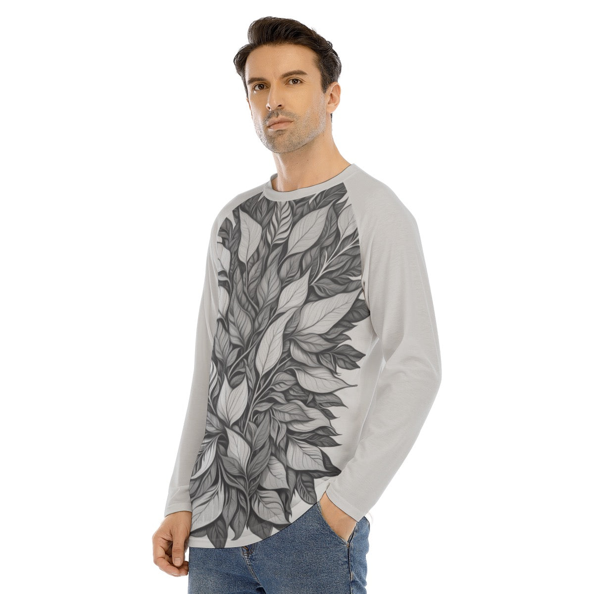 Leaves 101 -- Men's Long Sleeve T-shirt With Raglan Sleeve