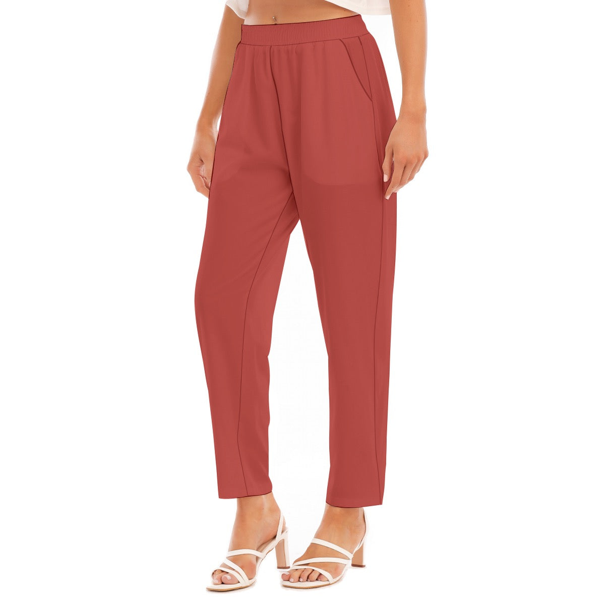 Red -- Women's Loose Straight-leg Pants