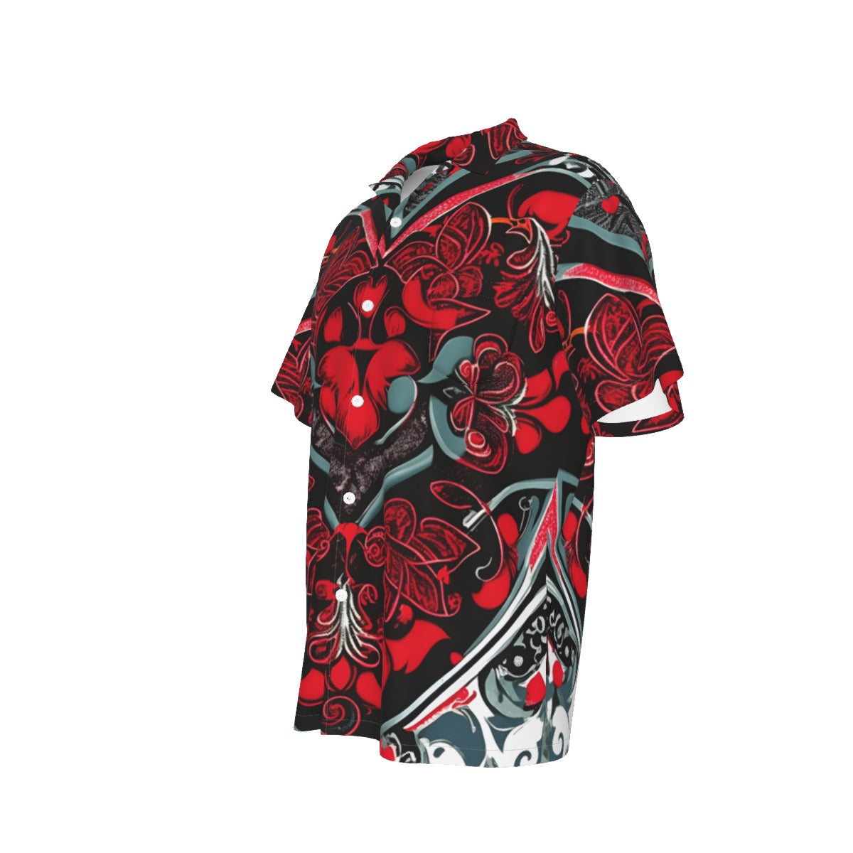Hearts -- Men's Hawaiian Shirt With Pocket
