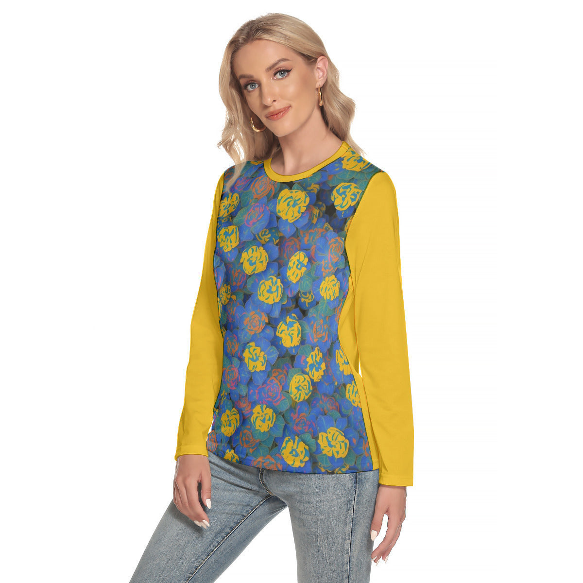 Fantacy Flowers 101 -- Women's O-neck Long Sleeve T-shirt