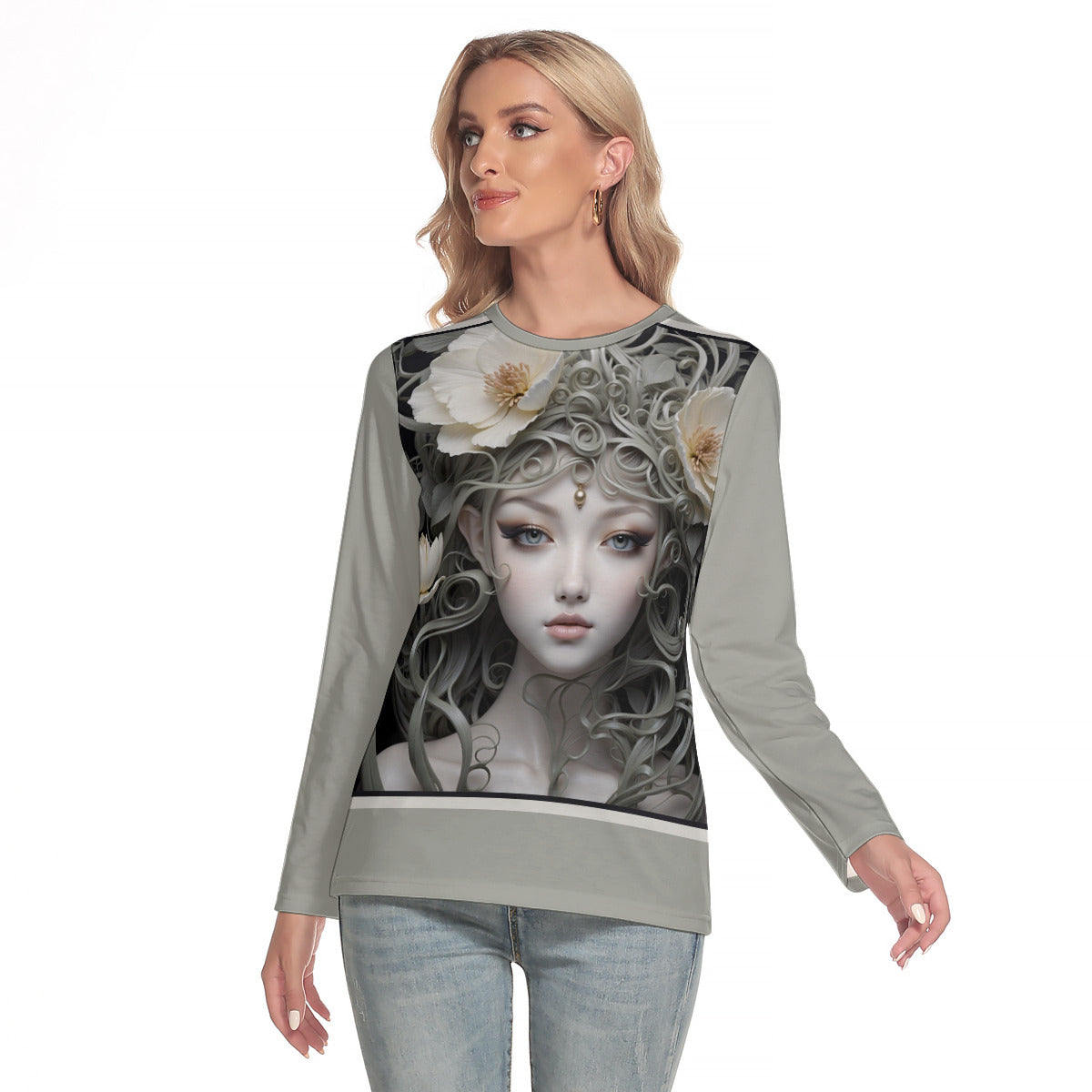 Fantasy Pearl -- Women's O-neck Long Sleeve T-shirt