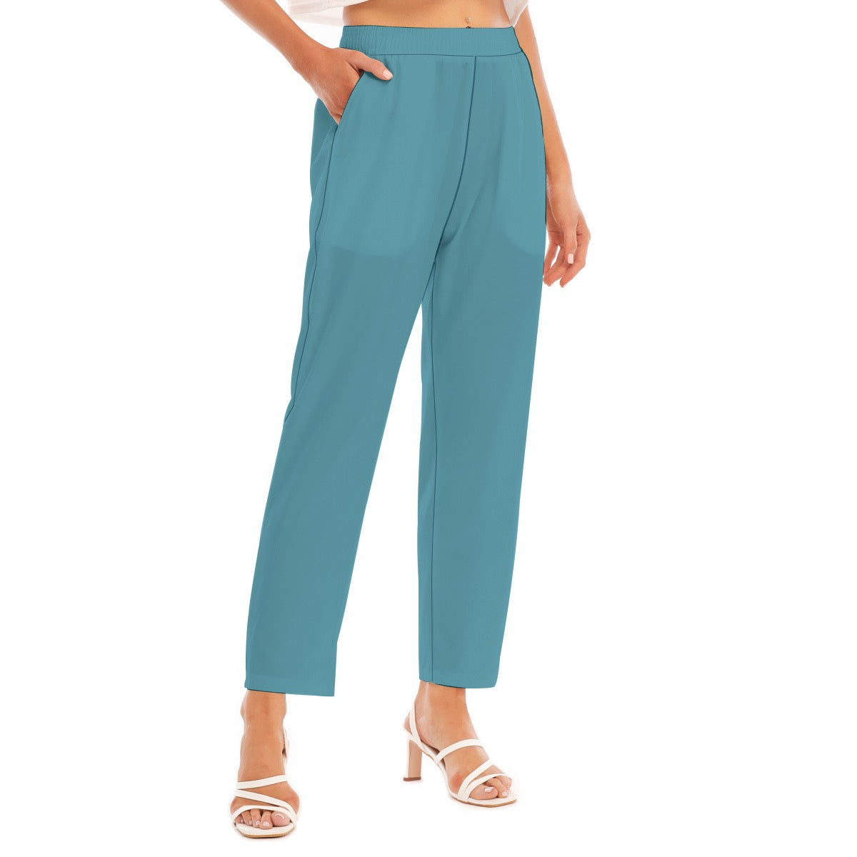 Teal -- Women's Loose Straight-leg Pants