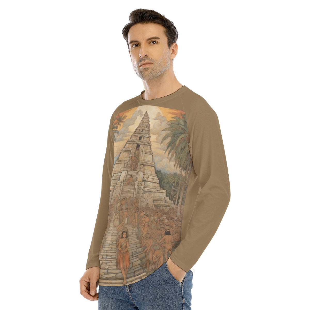 Chichen Itza 102 -- Men's Long Sleeve T-shirt With Raglan Sleeve