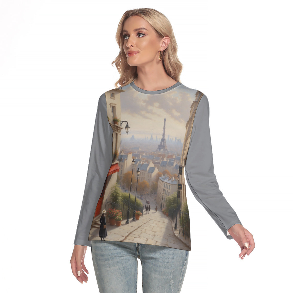 Paris Fantasy --Women's O-neck Long Sleeve T-shirt