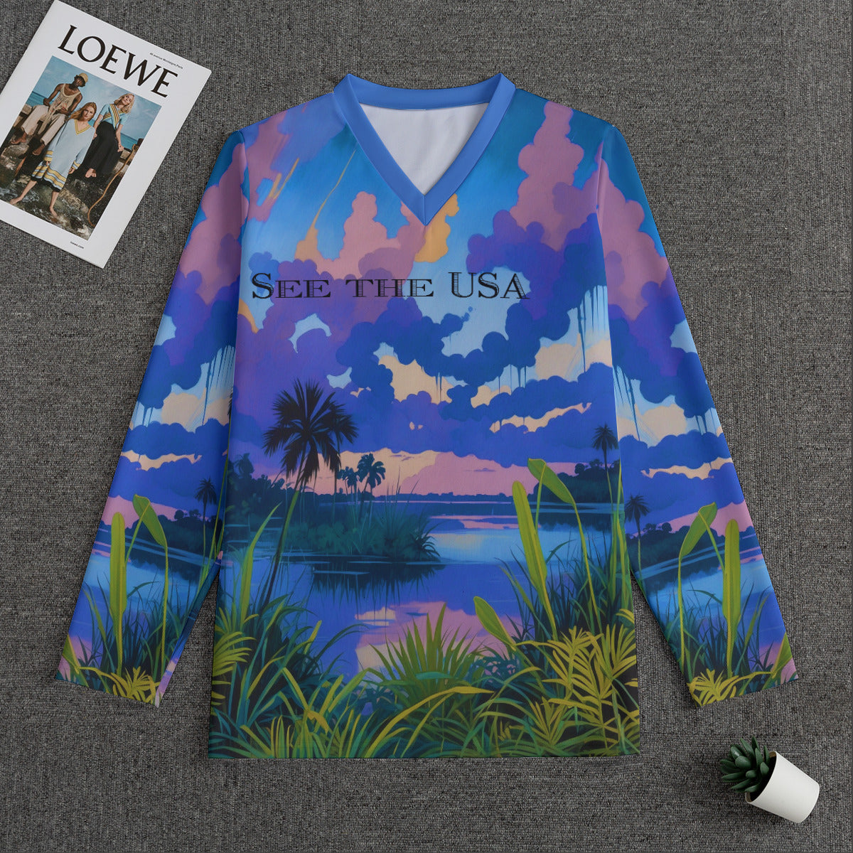 Everglades Nat'l Park -- Men's V-neck Sweatshirt With Long Sleeve