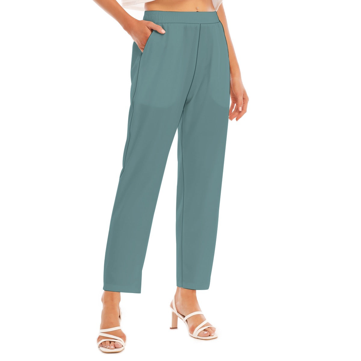 Dark Teal -- Women's Loose Straight-leg Pants