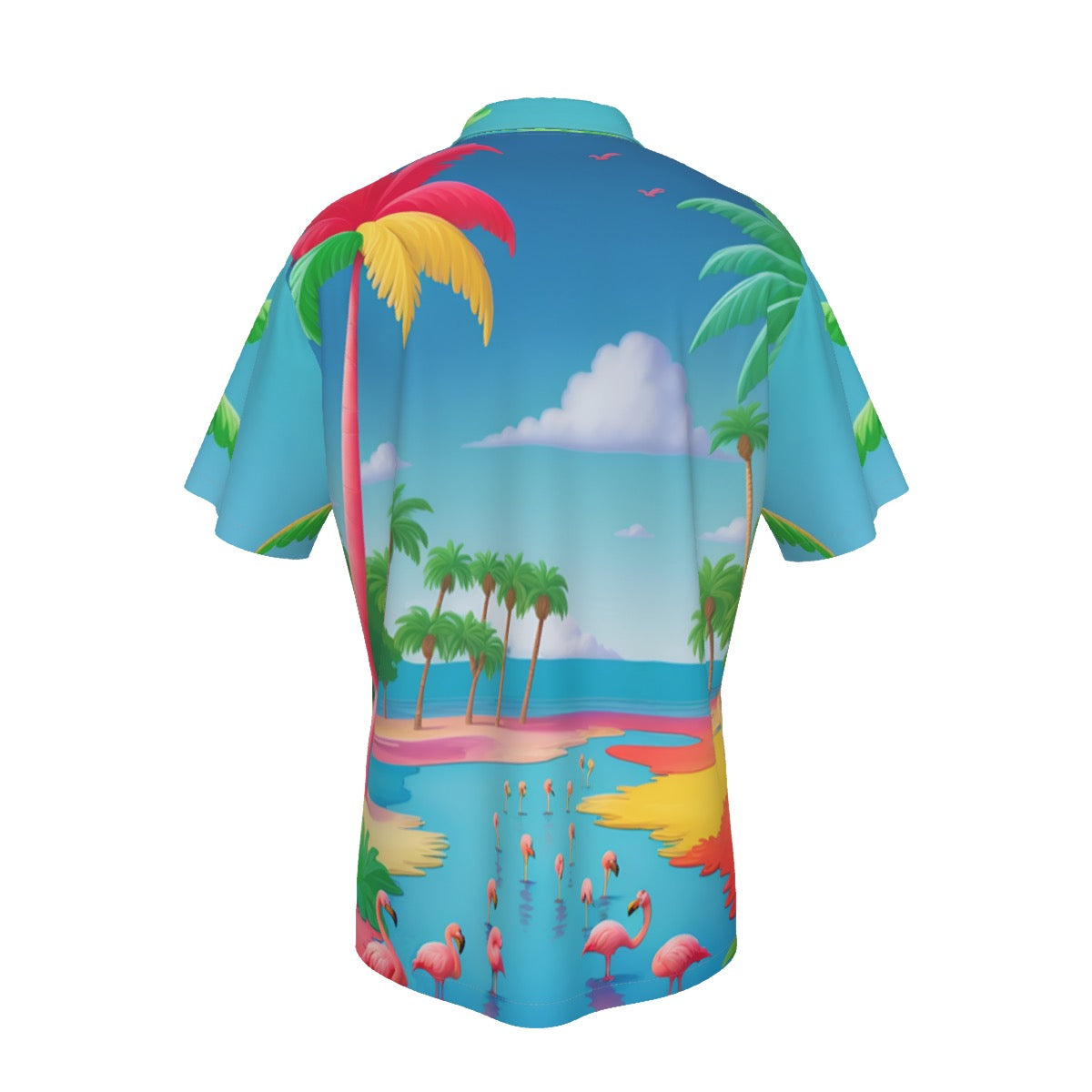 Flamingos -- Men's Hawaiian Shirt With Pocket