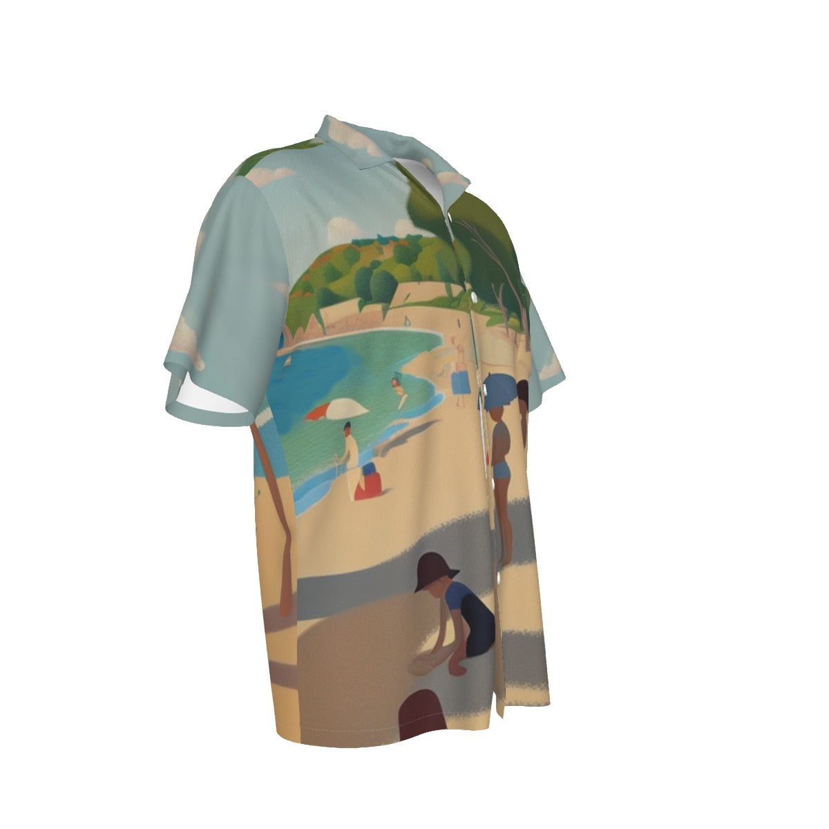 At the Beach -- Men's Hawaiian Shirt With Pocket