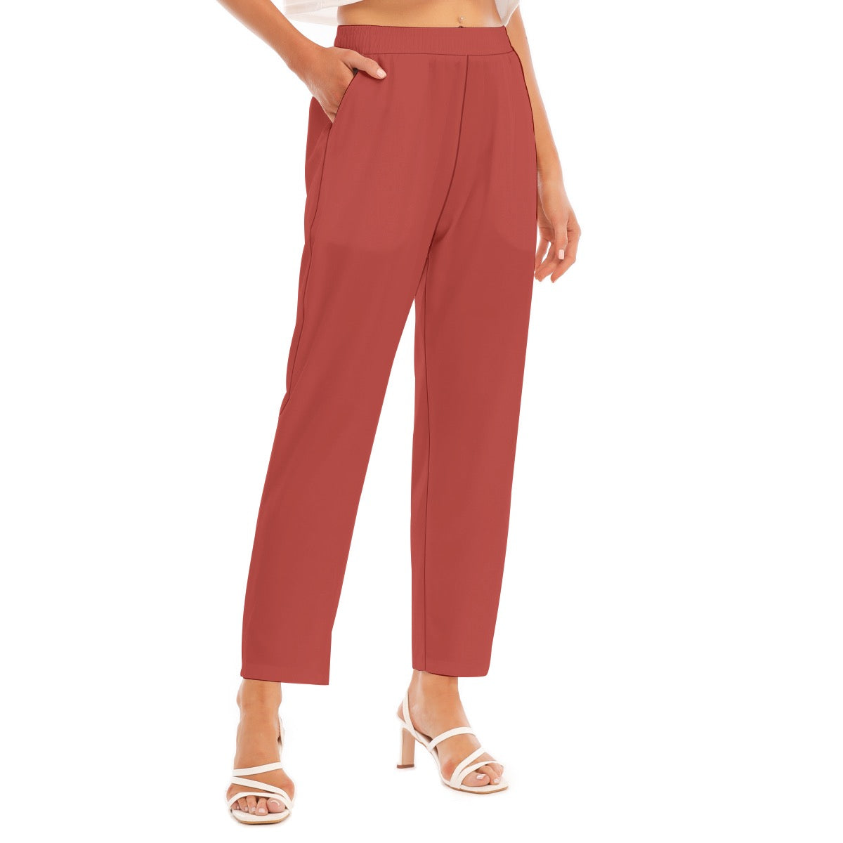 Red -- Women's Loose Straight-leg Pants