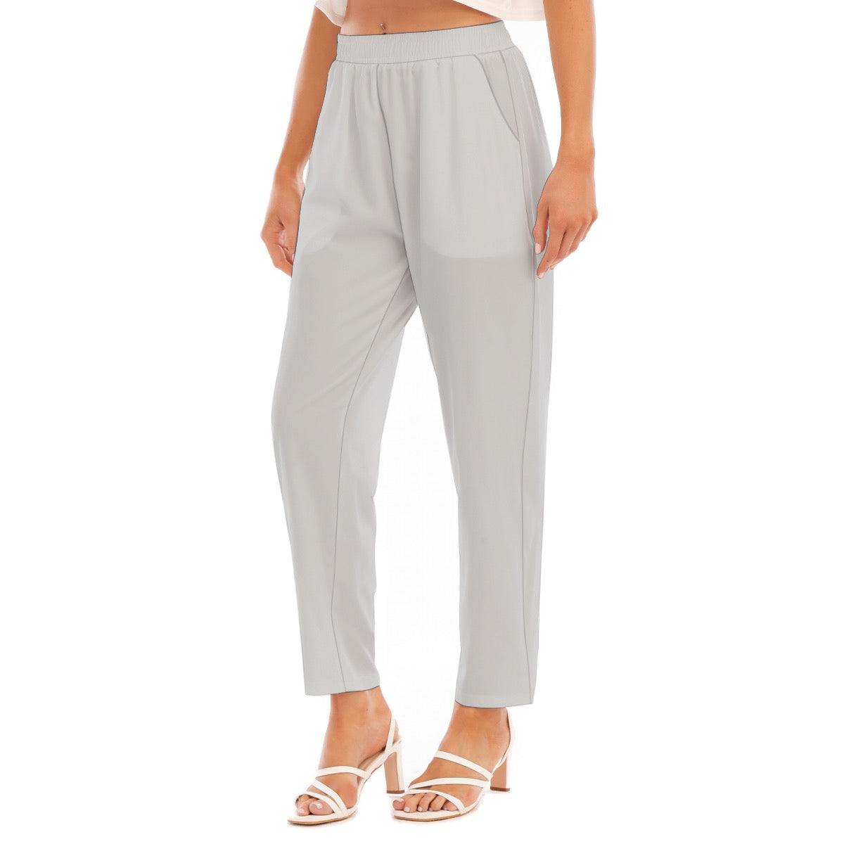 Light-Grey -- Women's Loose Straight-leg Pants