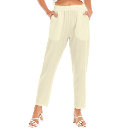 Pale Yellow -- Women's Loose Straight-leg Pants