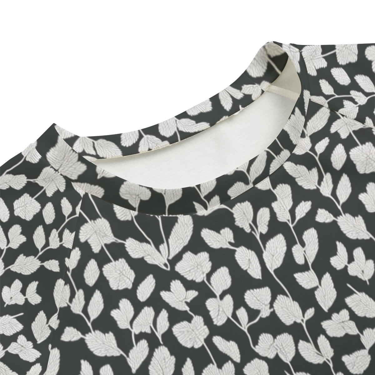B&W Leaves -- Women's Sweatshirt With Raglan Sleeve | Interlock