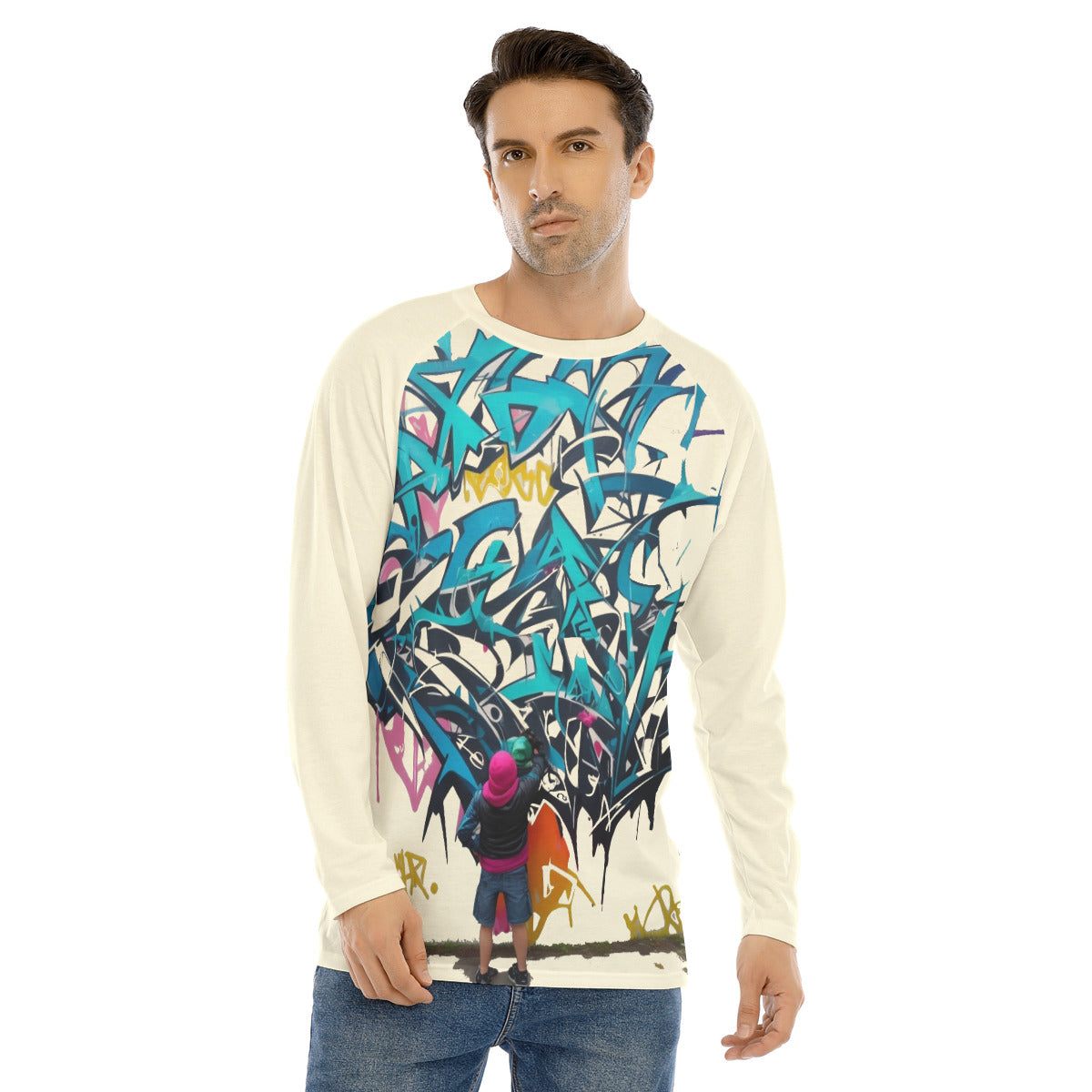 Graffiti 104 -- Men's Long Sleeve T-shirt With Raglan Sleeve