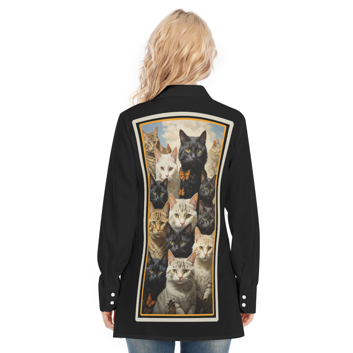 Cats Black Blouse