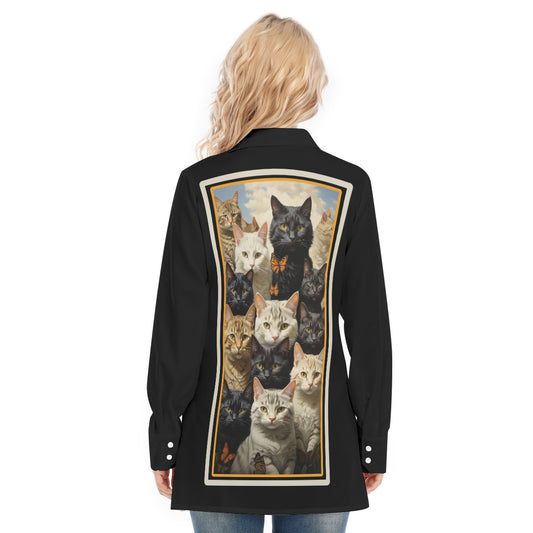 Cats Black Blouse