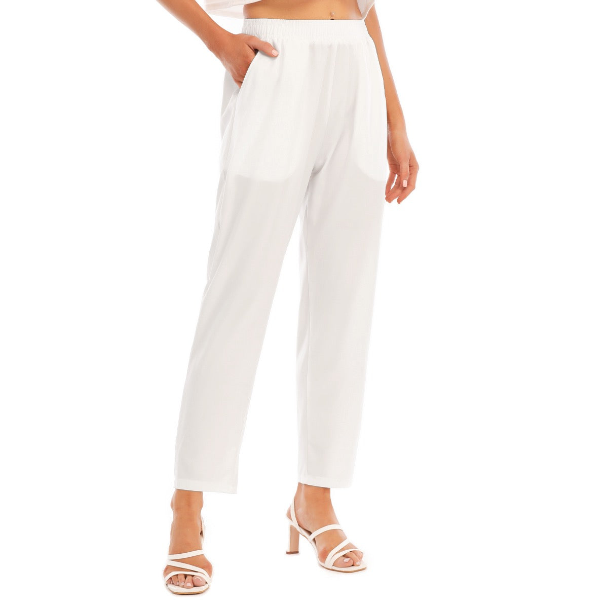 White -- Women's Loose Straight-leg Pants