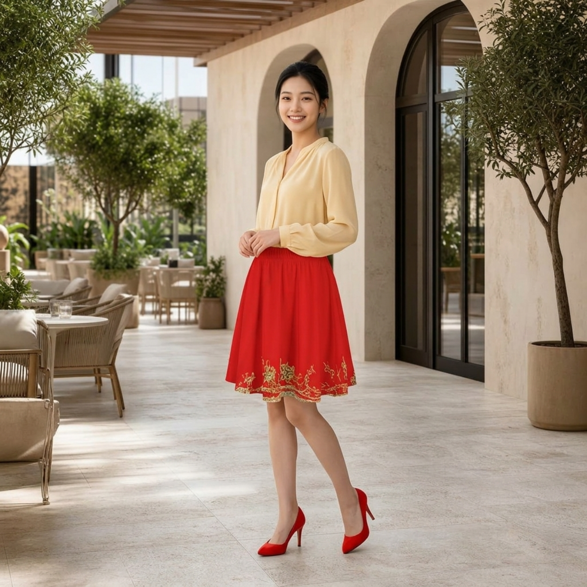 Gold Trim -- Women's Bazyrey Skirt w/2 pockets