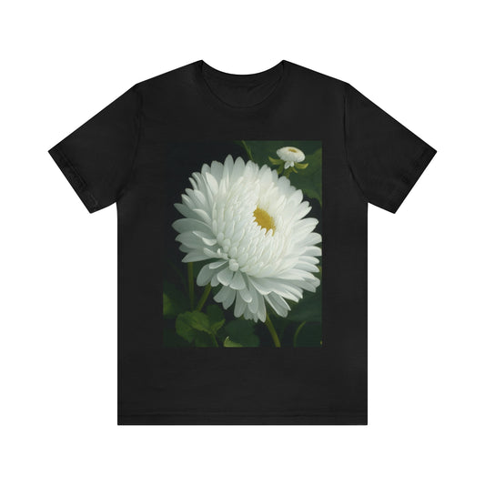 Chrysanthemum B/W -- Unisex Jersey Short Sleeve Tee