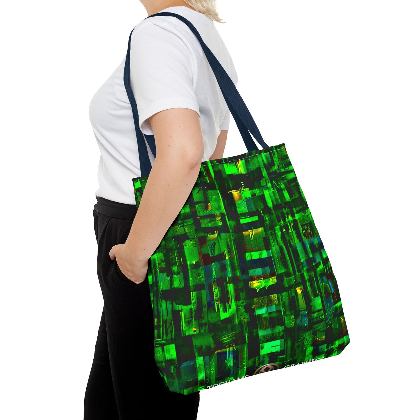 Mother Board - Vibrant Green Abstract Tote Bag - Stylish Eco-Friendly Carryall