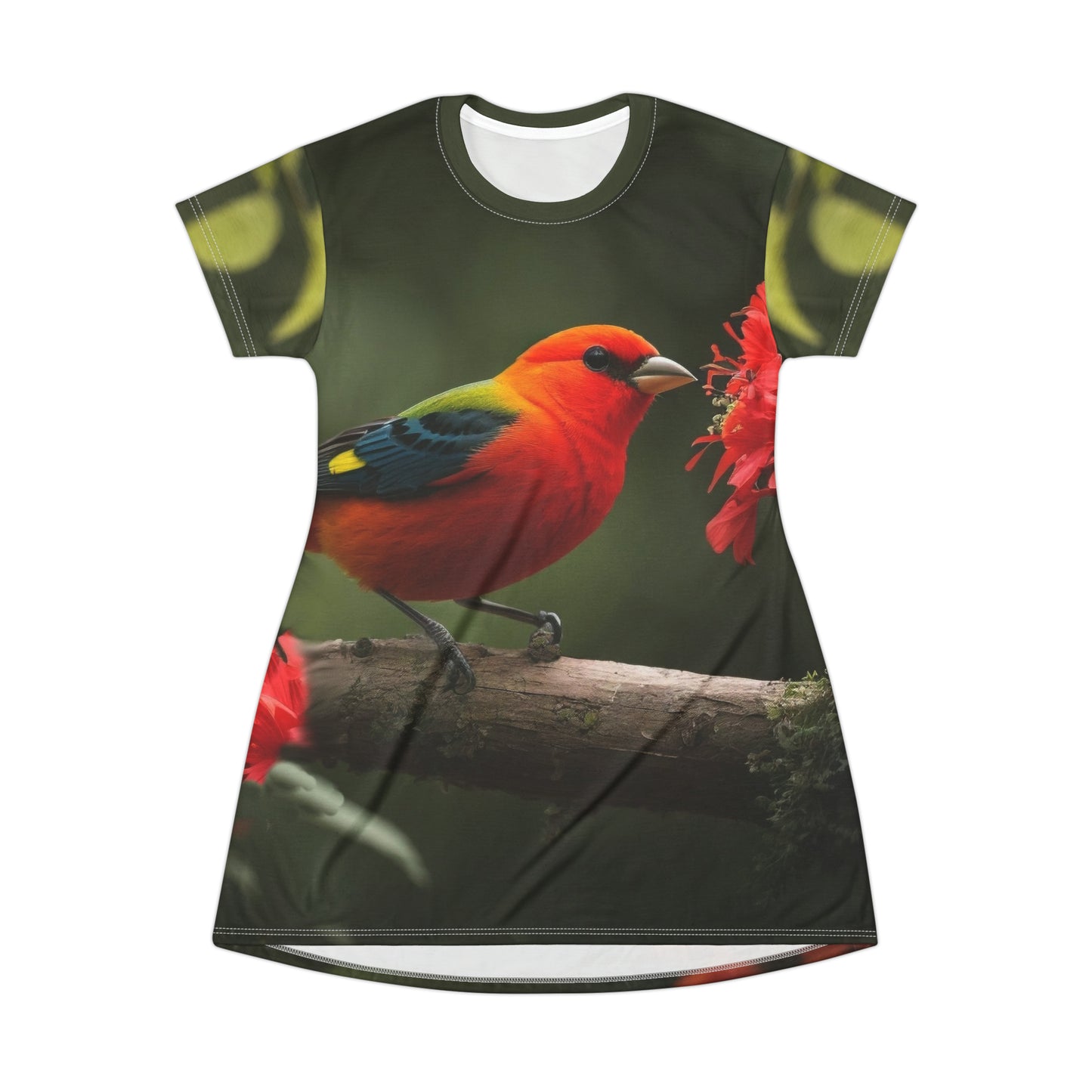 Scarlet Tanager -- T-Shirt Dress (AOP)