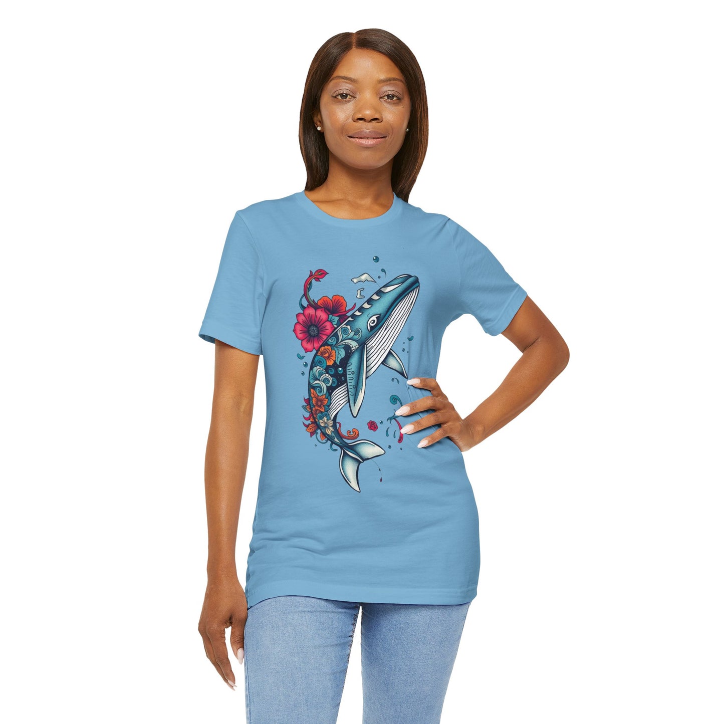 Whale Tee Shirt - Friendly Ocean Animal Design