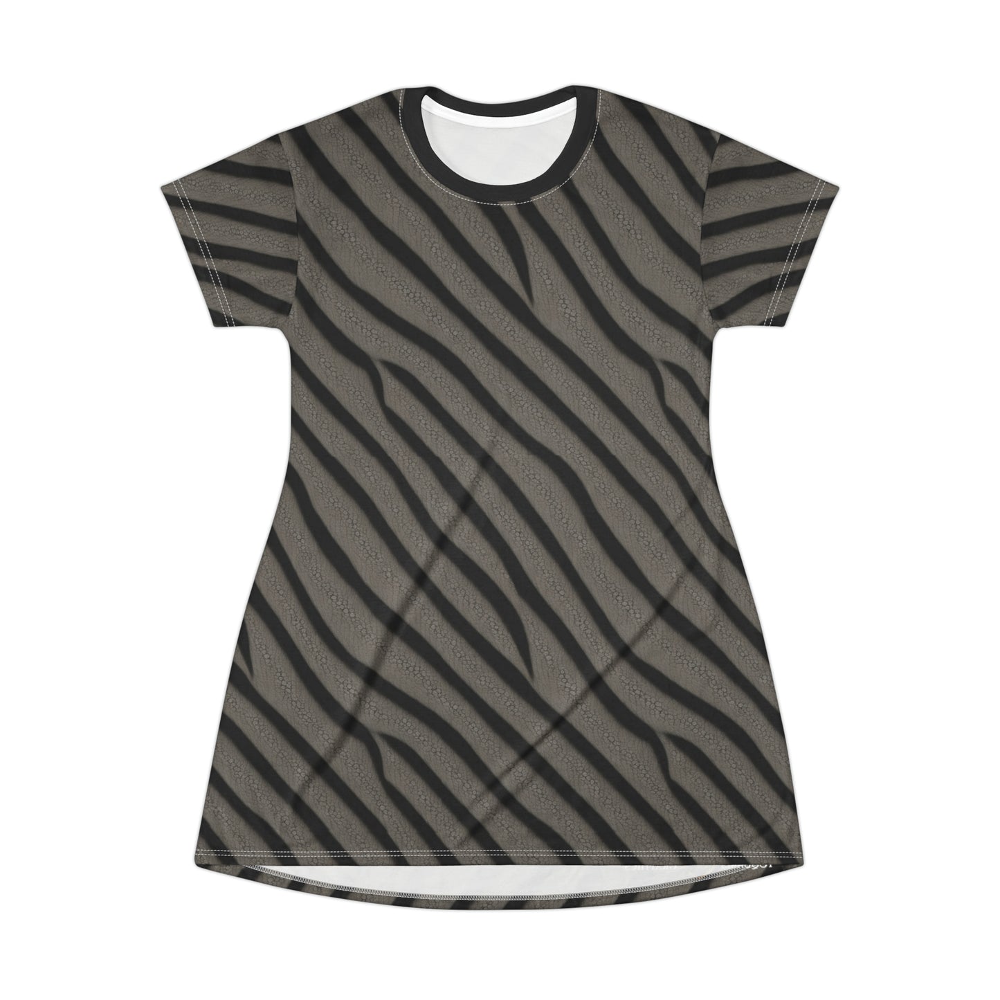 Black & Gray -- T-Shirt Dress (AOP)