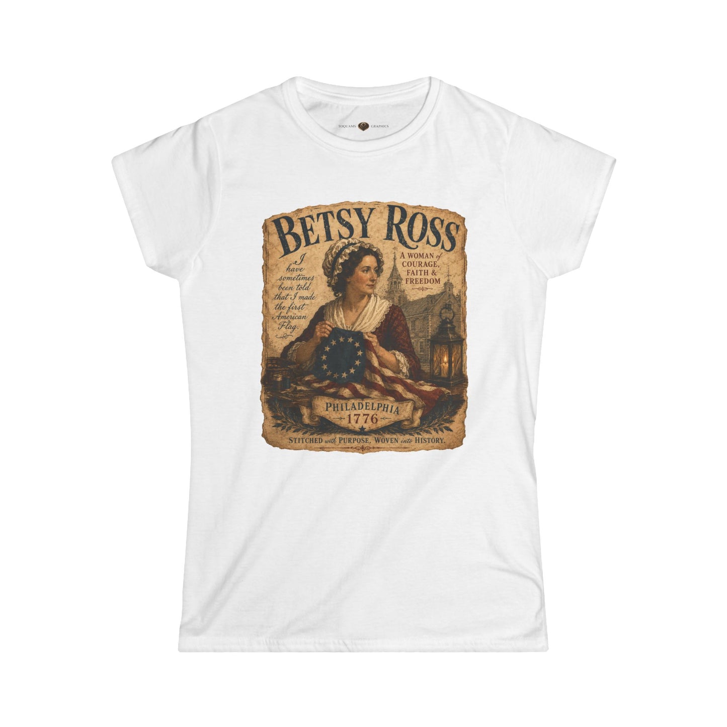 Betsy Ross "Remember the Ladies" Women's Tee — Vintage American Revolution Shirt