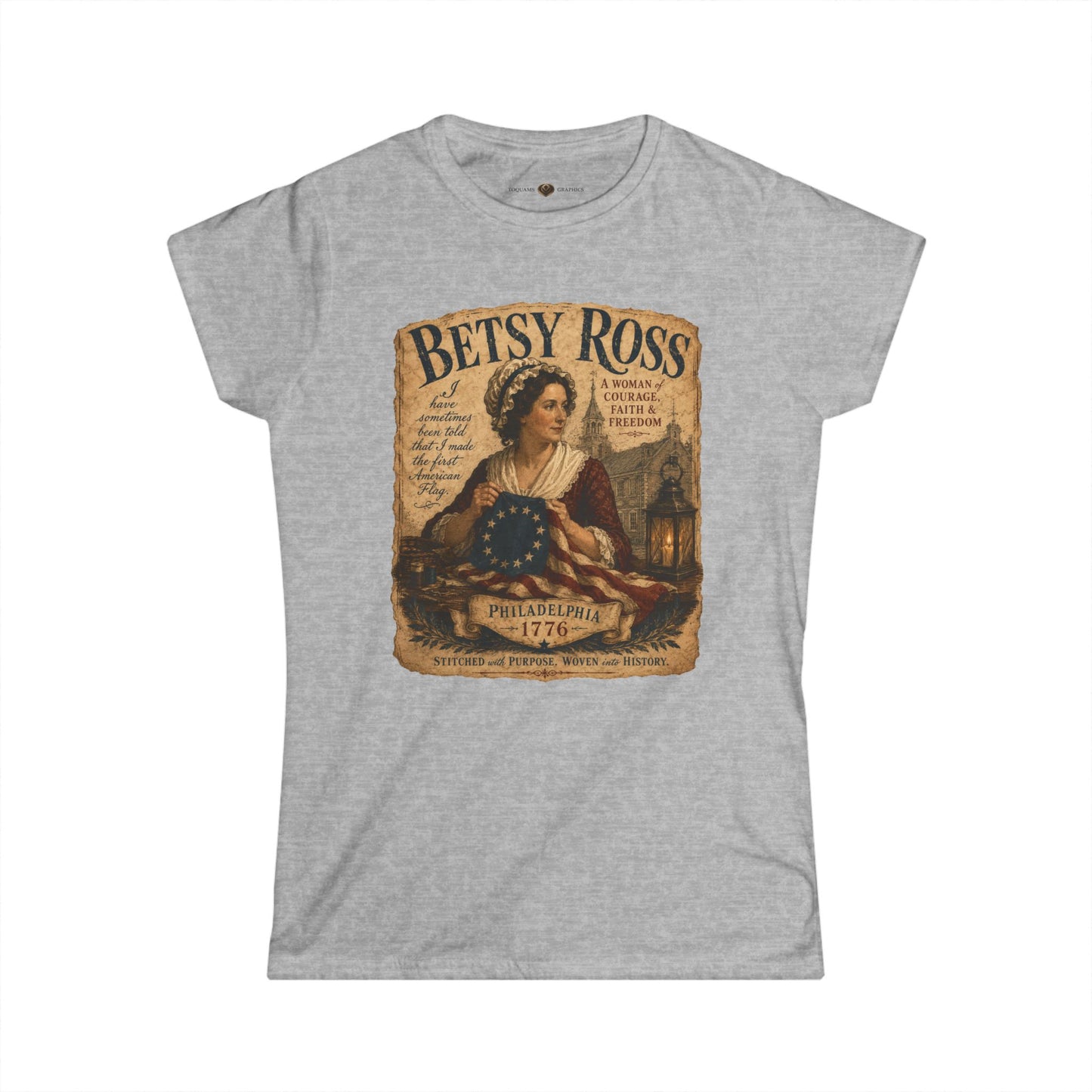 Betsy Ross "Remember the Ladies" Women's Tee — Vintage American Revolution Shirt